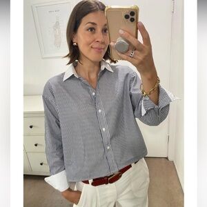 J.Crew Relaxed-Fit Cropped Cotton Poplin Shirt